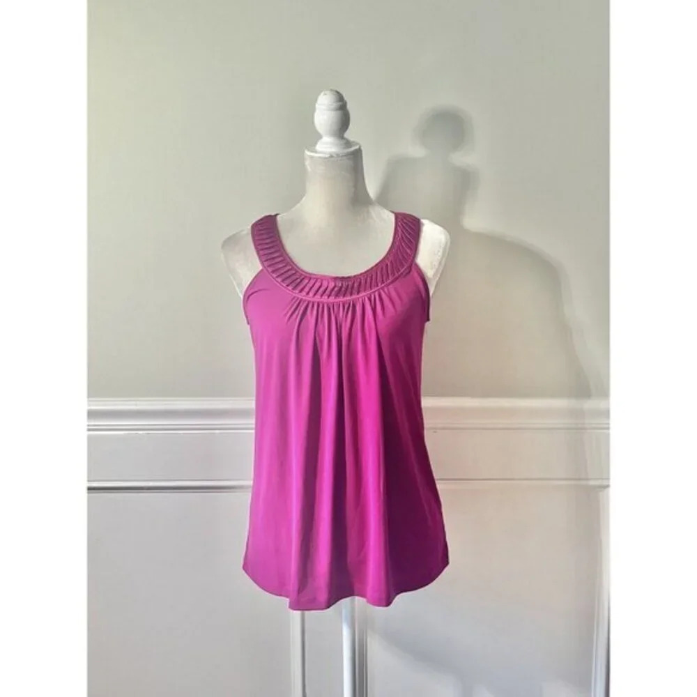 Rafaella Pink Pleated Tank Top S